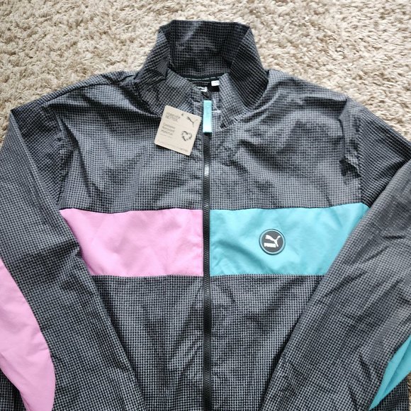 Puma Lightweight Woven Zip Jacket Men's 2XL XXL NWT NEW Windbreaker Black 2021 - Picture 1 of 9